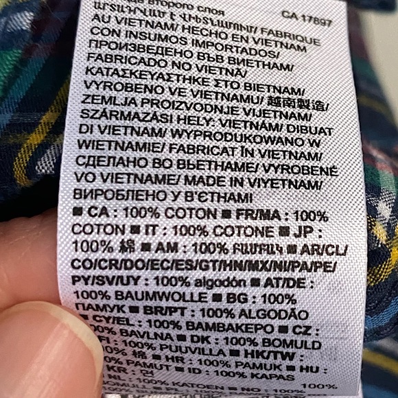 GAP Kids XL Madras Plaid Button Down Shirt Long Sleeve Cotton Christmas Holiday - Picture 4 of 5